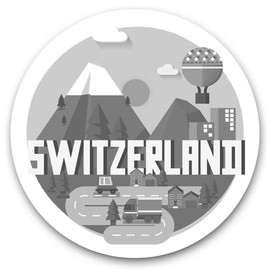Vinyl Stickers (Set of 2) 30cm BW - Switzerland Ski Snowboard Mountain 35009