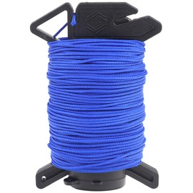 Atwood Rope Ready Rope™ Micro Cord Dispenser 125ft 100lb Test, Camping Gear Survival Tool, Built in Storage, Cutting Blade, Cord Grip, Gear Loop, Made in USA (Ultramarine Blue)