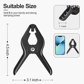 EMART 10 Pack Heavy Duty Muslin Spring Clamps, Professional 4.5 Inch Plastic Backdrop Clips for Photography Studio, Photo Booth, Backdrop Stand, Paper, Woodworking, Crafts, Tarp -Black