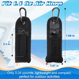 Gulfmew Air Horn Holder with Hook & Loop, 1.4Oz Bear Horn Holster with Adjustable Elastic Cord, Portable Airhorn Pouch for Hiking, Dogs Safety, Boating, Camping, Sporting Events, Outdoor