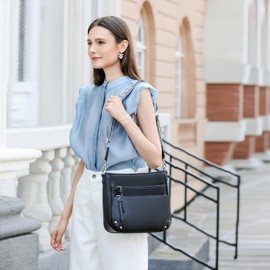 MYHOZEE Crossbody Bags for Women Leather Crossbody Purses With Adjustable Guitar Strap Trendy Hobo Women's Shoulder Bag Green