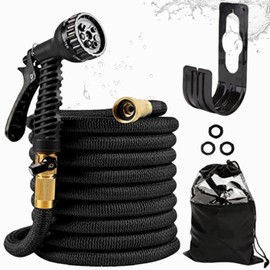 HITHOTMMA Manguera de Jardín Extensible, 15M/50FT Manguera Expandible Tubería de Agua Retráctil Multiusos, con Boquilla Pulverizadora de 8 Funciones,para Regar el Jardín, Limpieza de Coche/Patio(50ft)