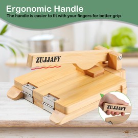 ZUJJAFY Tortilla Press 8 Inch Bamboo Tortilla Maker with 50pcs Parchment Paper, Mexican Tortillera Presser Homemade Tortillas Pataconera Dough Press, Square