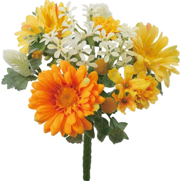 Poppy Artificial Flower Gerberix Bush, Yellow Orange FB-2327YOR