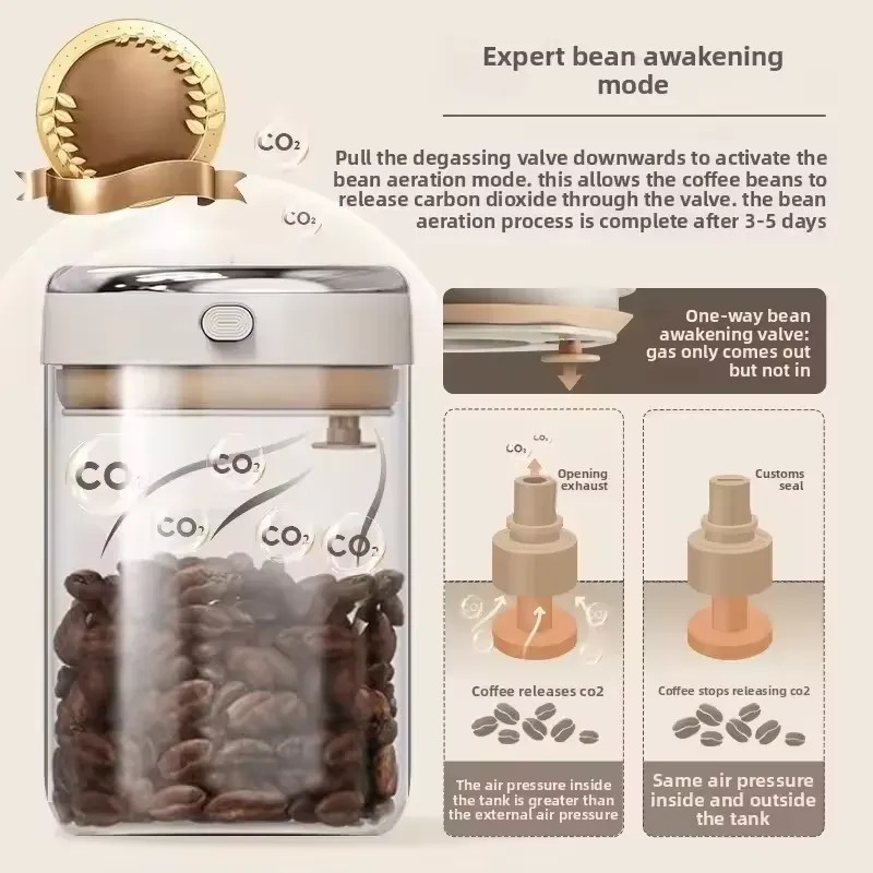 Bote Al Vacío Para Café En Grano 500 Ml Transparent