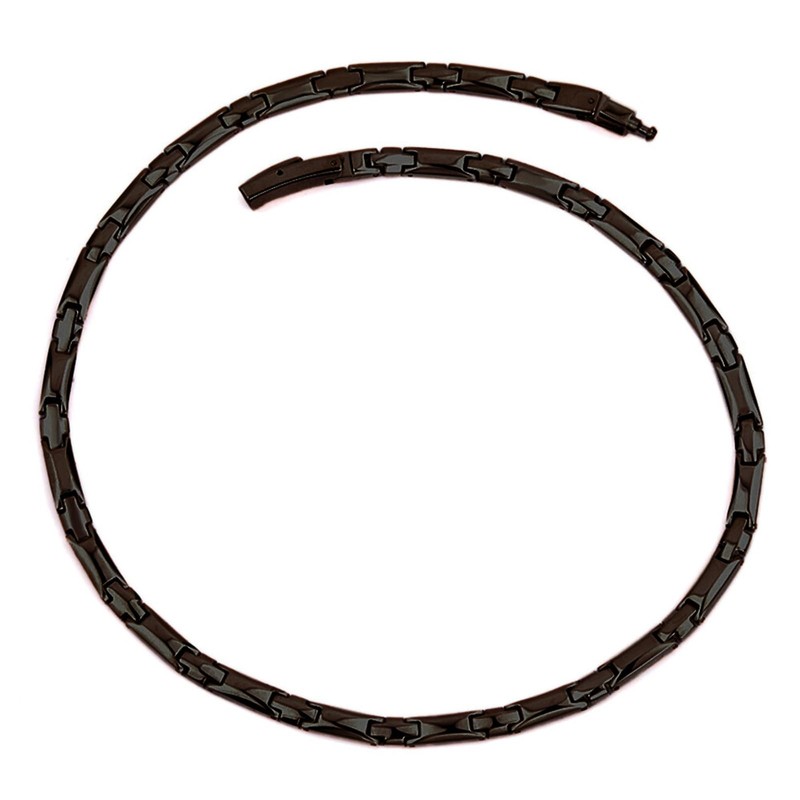[He] Pure Titanium Germanium Necklace, Men's, Black Magnetic Necklace, Hematite,