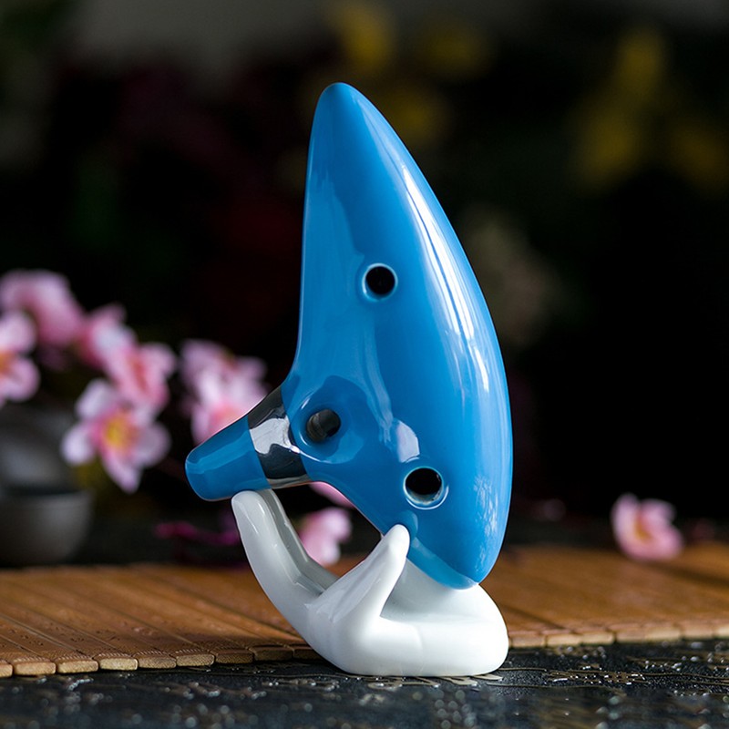 12 Holes Alto C Ocarina Ceramic Vessel Flute Wind Musical