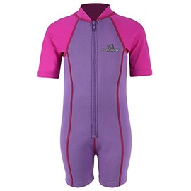 Two Bare Feet Lycra Arm Wetsuit for Baby Kids Children Toddler Swim Suit (Large, Lilac/Raspberry) …