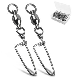 25/50pcs Shaddock Fishing Ball Bearing Swivel with Coastlock Snap, Barrel Swivel Snap Tackle for Saltwater Freshwater Fishing 26Lb - 503Lb (25pcs-#1)