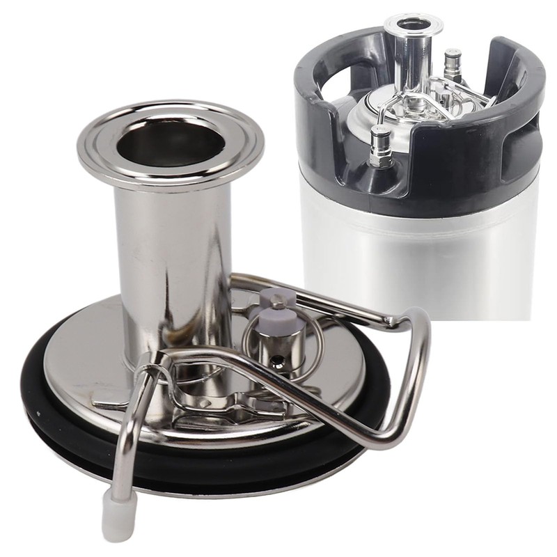 Pyhodi Stainless Steel 1.5in 3 Clamp Corny Keg Lid, Carbonation
