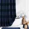 Dynamene Navy Blue Fabric Shower Curtain, Tufted Chenille Striped Textured