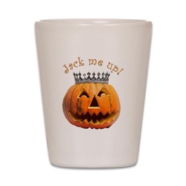 CafePress Jack Me Up Pumpkin Wearing A Crown Unique and Funny Shot Glass