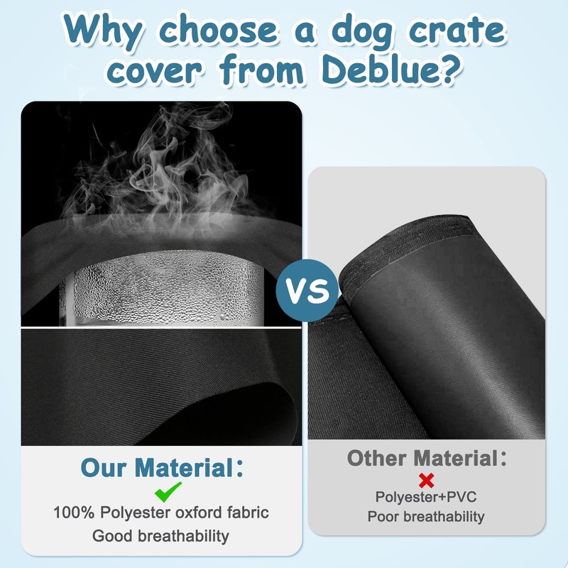 Deblue Heavy-Duty Dog Crate Cover, Privacy Pet Kennel Cover Universal