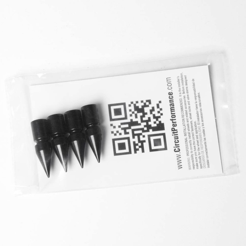 Circuit Performance VC6 Series Black Aluminum Valve Stem Caps (Set