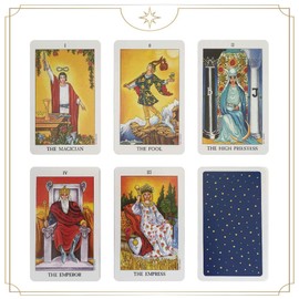 Gammi Tarot Cards Divination Weights Edition with Japanese Instruction Manual Radiant Can Case Tarot with Tarot Pouch (Black)