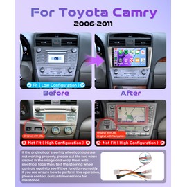 4Core 4G+128G Android 15 Car Stereo Radio for Toyota Camry 2006-2011, Rimoody Wireless Carplay Andorid auto Mirror Link GPS WiFi 9'' INCELL Touchscreen Bluetooth 5.0 FM/RDS EQ-32 SWC Backup Camera