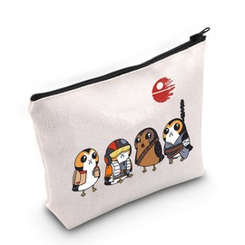 JNIAP Porg Merch Cartoon Movies Characters Cosmetic Zipper Bag Family Birthday Gift (Porg)