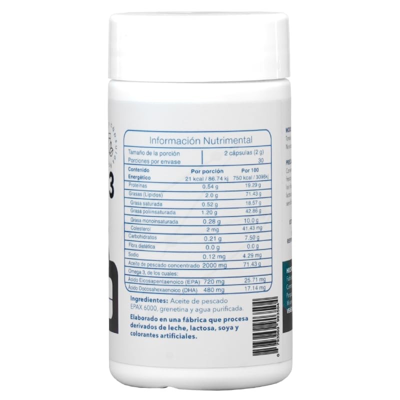 Omega Epax 480 Dha Cápsulas Aceite Pescado Alta Pureza Epa