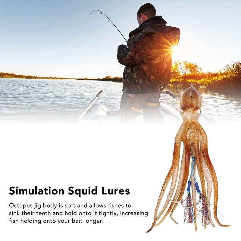 Cuque Octopus Jig, Octopus Bait, Soft Artificial Fishing Lure with