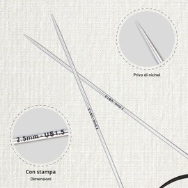 KnitPro - Knitpro Nova (40 cm x 2,50 mm) Nego Circolare Fisso - 1 unità