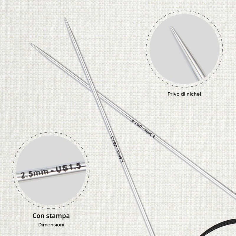 KnitPro - Knitpro Nova (40 cm x 2,50 mm) Nego