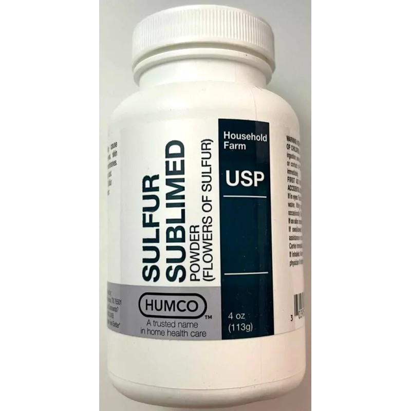 Humco Sulfur USP Sublimed Powder Compounding Agent Skin Disorder Relief