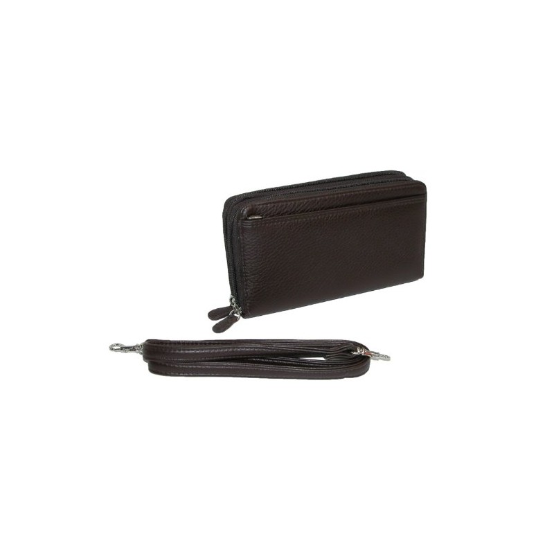 Buxton The Ultimate Double Zip Organizer, Brown