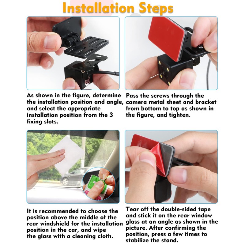 Reversing Camera Bracket 【No Drilling】Rear Window Bracket for Most Rear