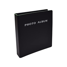 Photo Album for 4x6 Pictures, 2-Ring Mini Hard Cover Photo Binder, Holds 36 4x6 Photos with Clear Heavyweight Pocket Sleeves, by Better Office Products (Black)