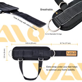 VAIIO Ankle Straps for Cable Machines,Adjustable Comfort fit Neoprene, Reinforce Double D-Ring - Premium Ankle Cuffs to Improve Abdominal Muscles, Lift The Butts, Tone The Legs for Men & Women