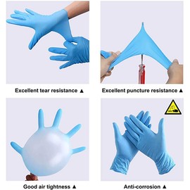Box of 100 x Blue Disposable Nitrile Gloves Size Large