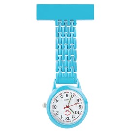 OMCGG Nurses Fob Watch, Alloy Quartz Movement Doctor Pocket Watches Easy Read Lapel Pin Watch Glow in The Dark Clip-on Hanging Pendant Brooch for Nurse Doctor (Blue)