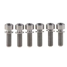 Dingtai 6 Pcs Titanium Bicycle Bolts Bike Stems M5x16mm M5x18mm M5x20mm Hex Bolts (Titanium, M5x16mm)