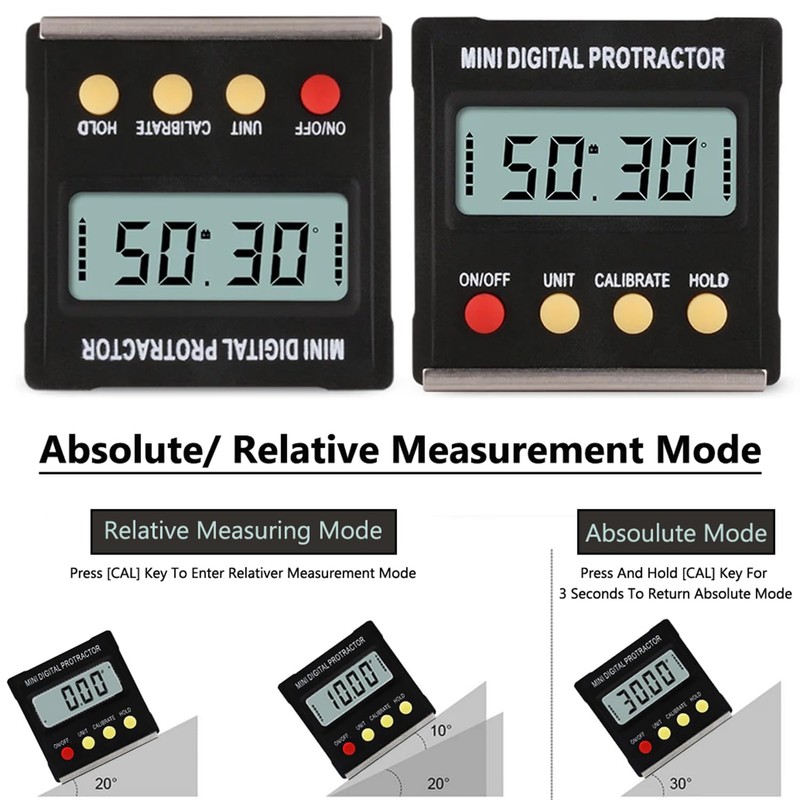 Bestgle Mini Angle Gauge Digital Angle Finder Protractor Magnetic Angle