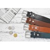 Lacoste LB82580 Men's Casual Belt, Cowhide Leather, dark brown