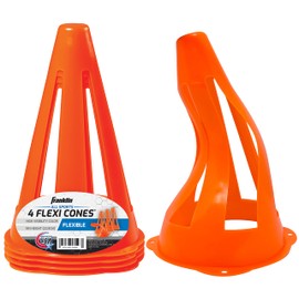 Franklin Sports Plastic Soccer Cones - Mini Sports Cones for Drills + Practice - Flexible Orange Goal Cones for Training + Games - 9 Inches