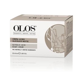 Olos Glycolic Acid Night Cream, 1.7 oz - Intensive Night Cream with Shea Butter - Revitalizing and Renewing Skin - Deep Exfoliation Night Face Cream