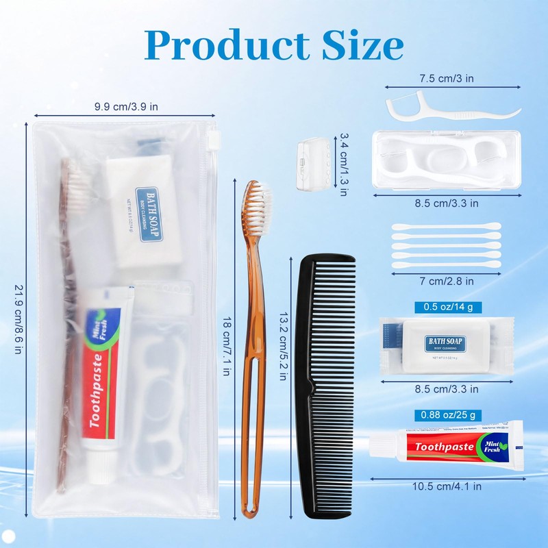 60 Pack Bulk Disposable Toothbrush Kit, Individually Wrapped