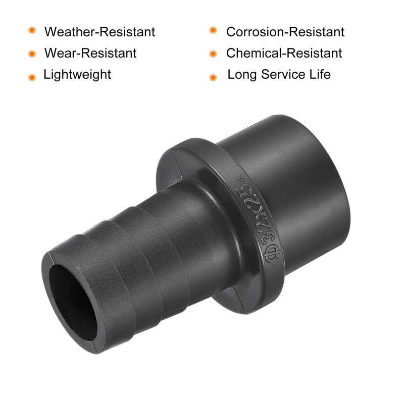 sourcing map PVC Pipe Fitting 25mm Barbed x 32mm OD