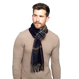 GM Apparel Mens Scarf Winter Scarf for Men Tartan Warm Classic Plaid & Modern Checkered Design Soft & Warm Long Scarves Neck Wrap (SCARF-GREEN)