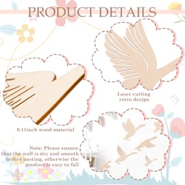 WUTKYAX Wood Goose Wall Decorations -Wooden Nursery Geese Wall Art Stickers, Cute Goose Wall Decals, Rustic Farmhouse Wall Art Signs, For Bedroom Living Room Kitchen Office Decorations