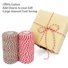 Cotton Twine String, 2 Rolls, 200m, Bakers Twine, Natural, Red,