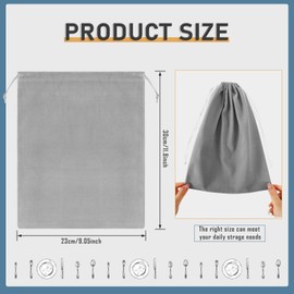 Boao 10 Pcs Silver Storage Bags, 9 x 11.8 Inch Fabric Cloth Anti Tarnish Bags for Silver Jewelry Silverware Protection Flatware Silverplate Tarnish Cleaning(Dark Gray)