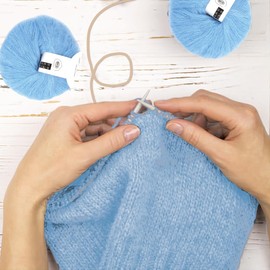 Wool Yarn, Soft Mohair Knitting Warm Angola Mohair Long Wool Yarn for DIY Crocheting Shawl Scarf Socks Hats Sweater Arm Knitting Thick Refined Home Decor (Light Blue)