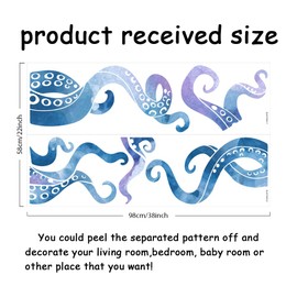 SUPERDANT Blue Octopus Tentacle Wall Sticker Sea Monster Wall Decoration Peel and Stick Wall Sticker DIY Art PVC Wall Sticker Decorations to Stick to the Wall for Living Room