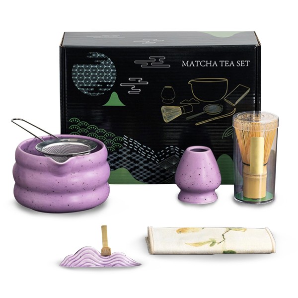 Topchances 7 Pcs Matcha Set,Matcha Whisk,Matcha Kit for Ceremony,Matcha Tea