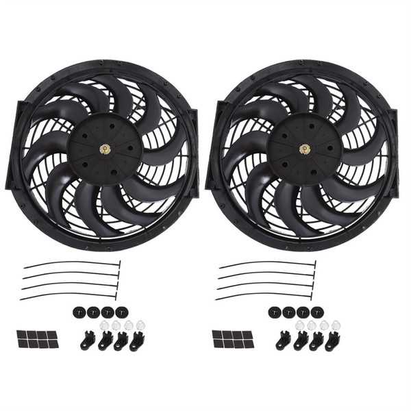 ANTUKO 2Pcs 12V 12 Inch Radiator Cooling Fans Kit Replacement