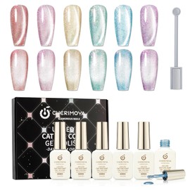 CHERIMOYA Kit de Esmaltes de Uñas en Gel Ojo de Gato Opal Daydream, 6 Colores 8ml con Imán, Juego de Manicura Magnético UV/LED para Nail Art DIY, Regalo para Mujer