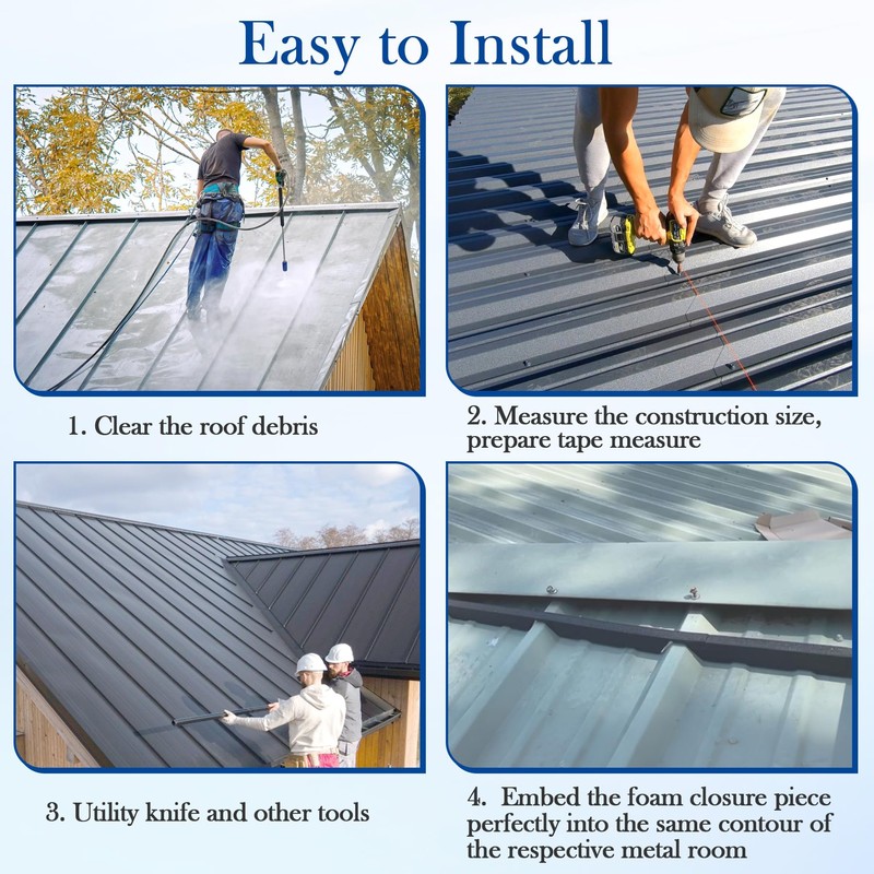 Upgraded Outside 9 in R Panel Metal Roof Foam Closure