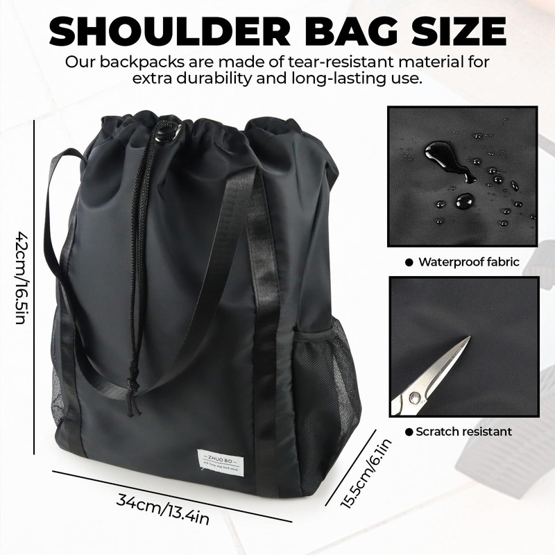 LELE LIFE Drawstring Backpack Bag Water-Resistant Large String Cinch Bag